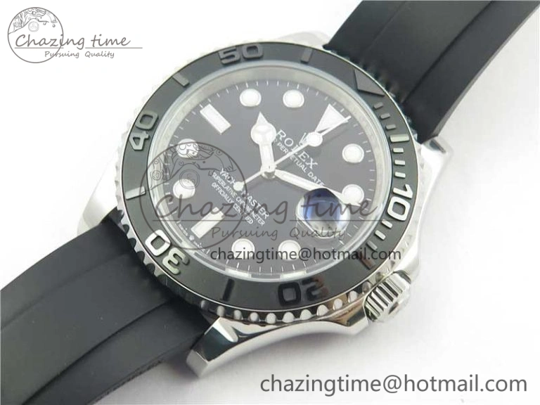Yacht-Master 42mm 226659 Bp Maker 1:1 Best Edition 3D Black Ceramic Bezel on Black Rubber Strap SA Affordable 3144