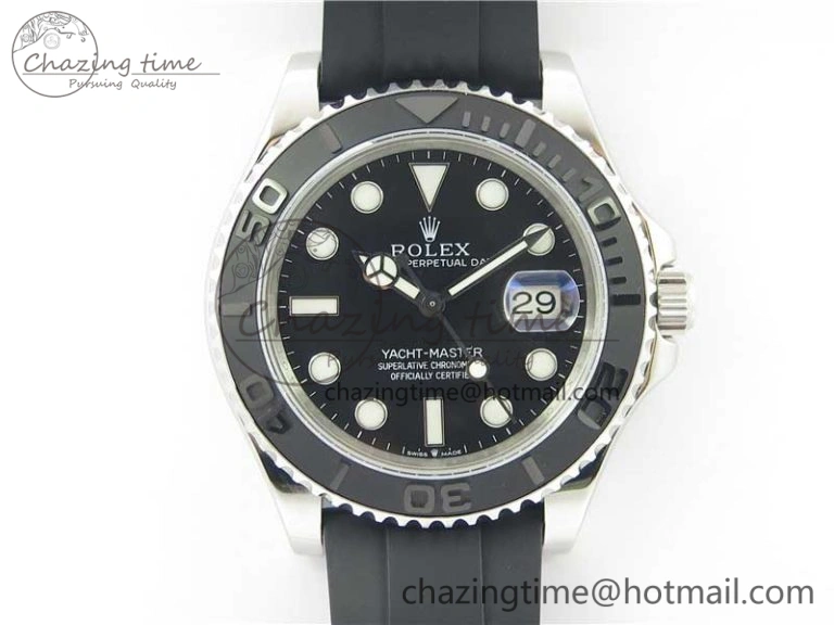 Yacht-Master 42mm 226659 Bp Maker 1:1 Best Edition 3D Black Ceramic Bezel on Black Rubber Strap SA Affordable 3144