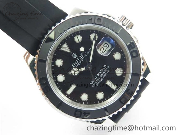 Yacht-Master 42mm 226659 Bp Maker 1:1 Best Edition 3D Black Ceramic Bezel on Black Rubber Strap SA Affordable 3144