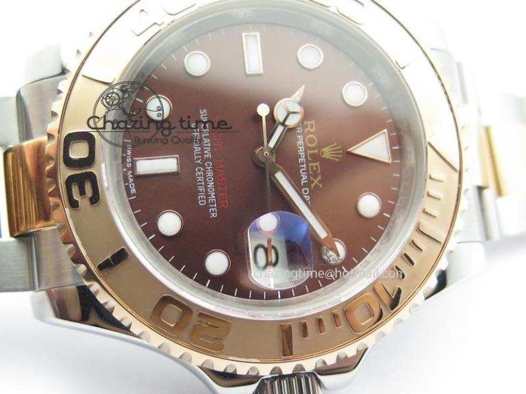 Yacht-Master BP Maker 116621 RG Bezel Brown Dial On SS Bracelet A FashionForward 3865