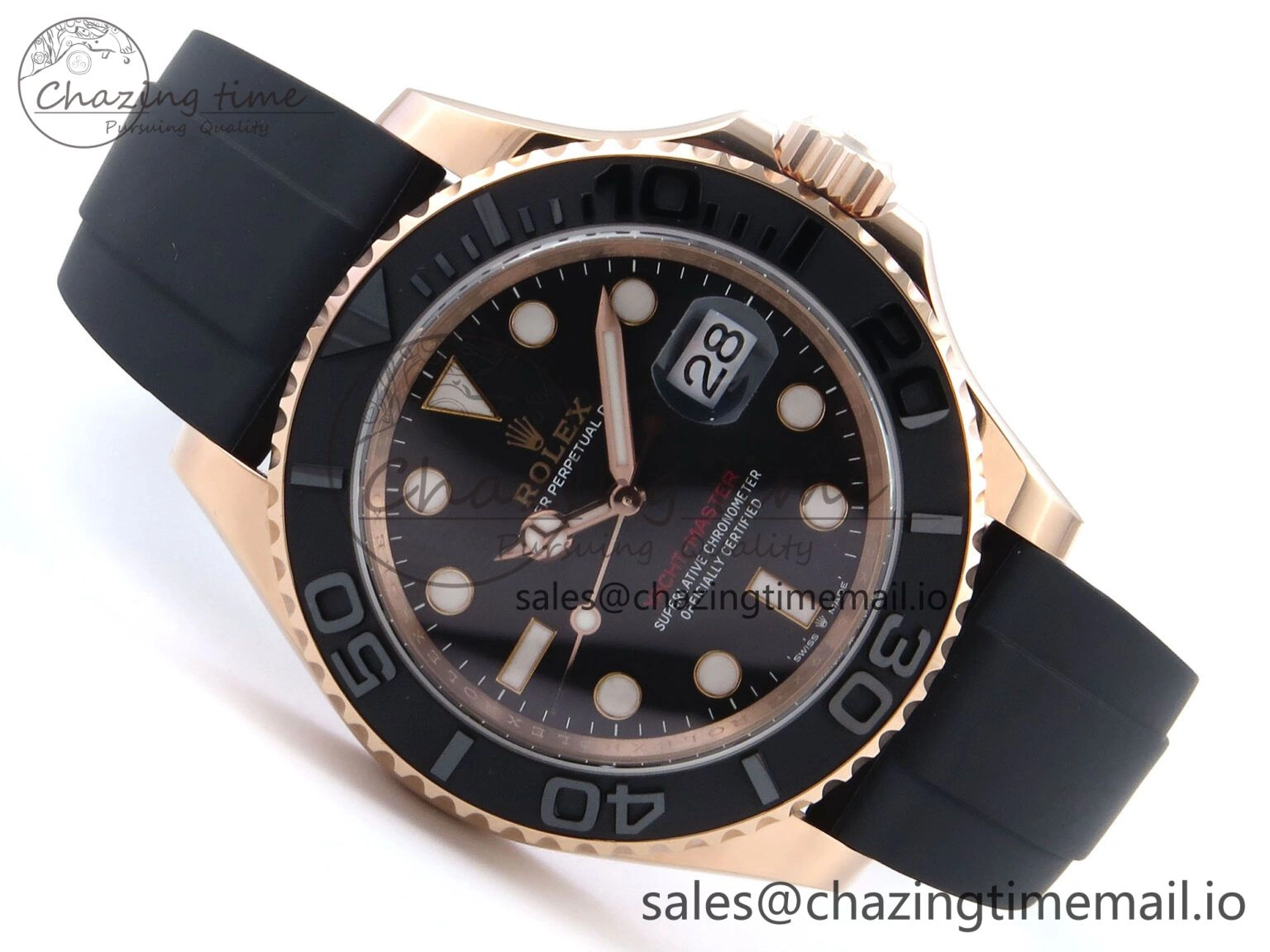Reliable Yacht-Master RG 126655 QF+ 1:1 Best Edition Black Dial on Oysterflex Strap VR 949