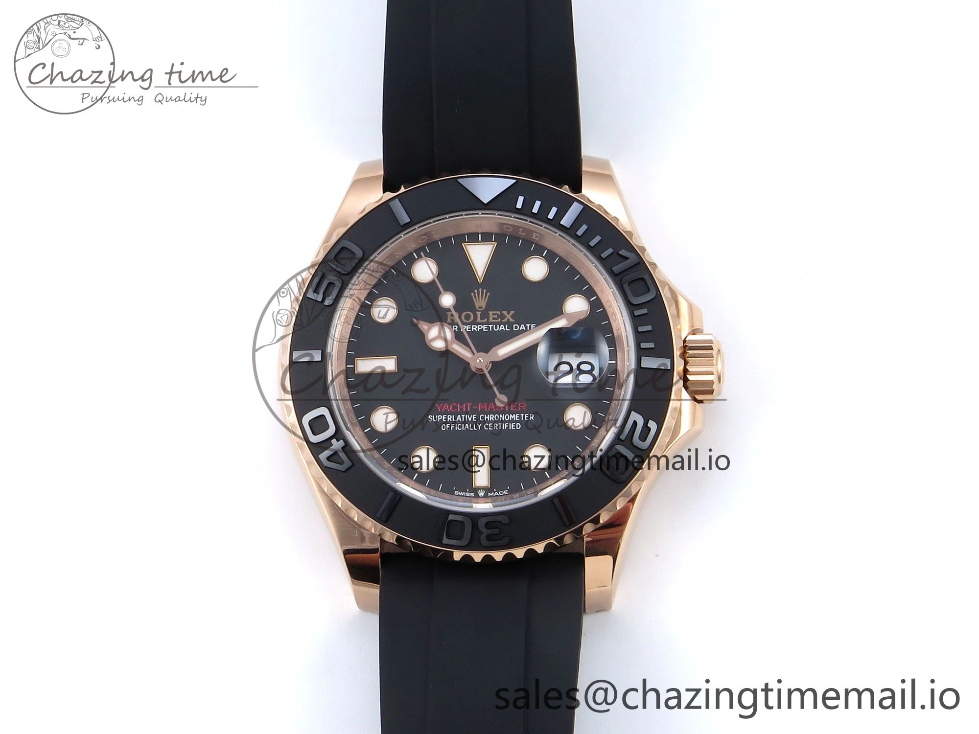 Reliable Yacht-Master RG 126655 QF+ 1:1 Best Edition Black Dial on Oysterflex Strap VR 949