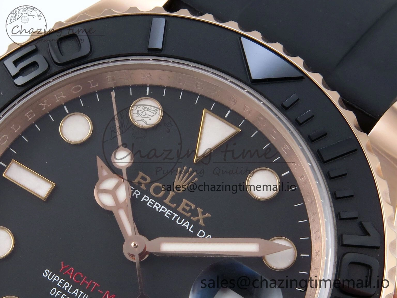 Reliable Yacht-Master RG 126655 QF+ 1:1 Best Edition Black Dial on Oysterflex Strap VR 949