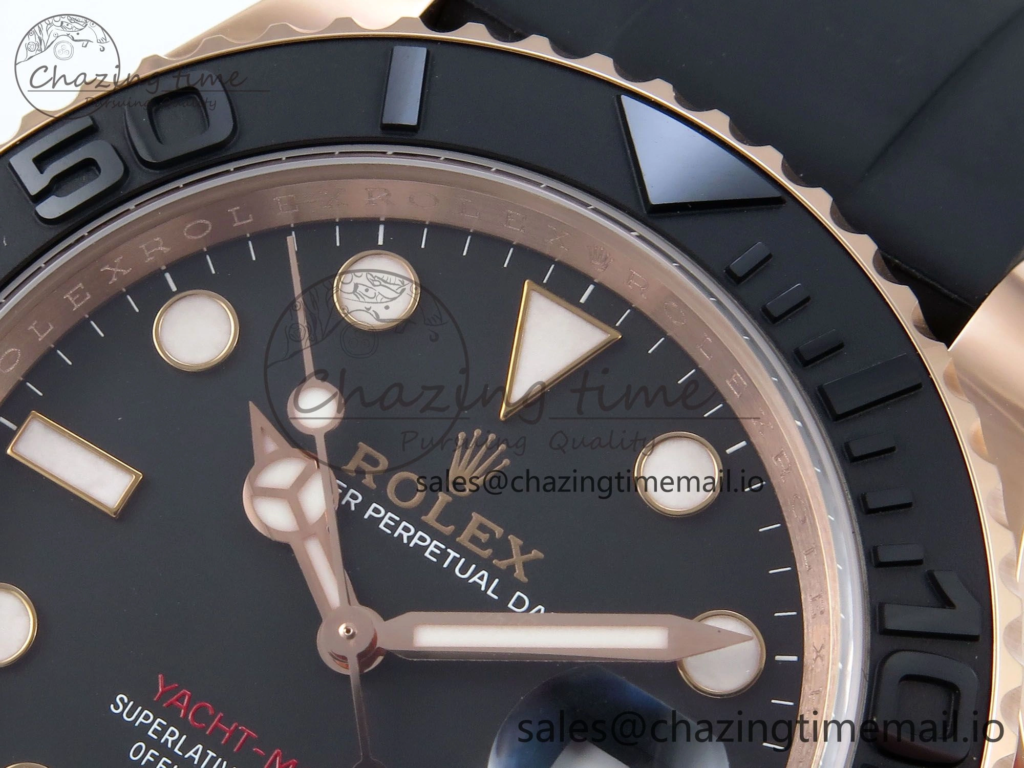 Reliable Yacht-Master RG 126655 QF+ 1:1 Best Edition Black Dial on Oysterflex Strap VR 949