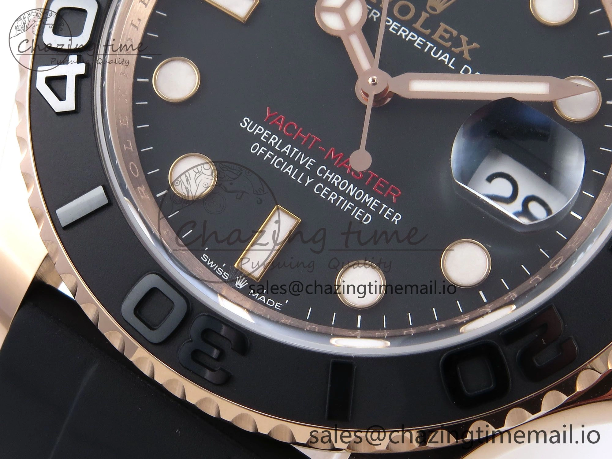 Reliable Yacht-Master RG 126655 QF+ 1:1 Best Edition Black Dial on Oysterflex Strap VR 949