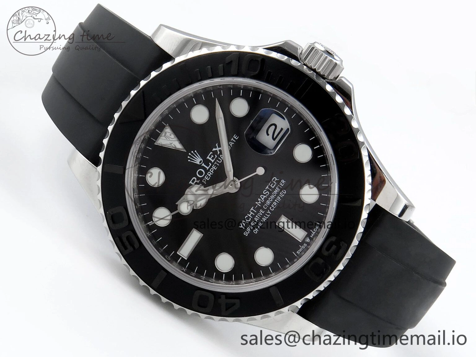Contemporary Yacht-Master SS 226659 QF+ 1:1 Best Edition Black Dial on Oysterflex Strap VR 650