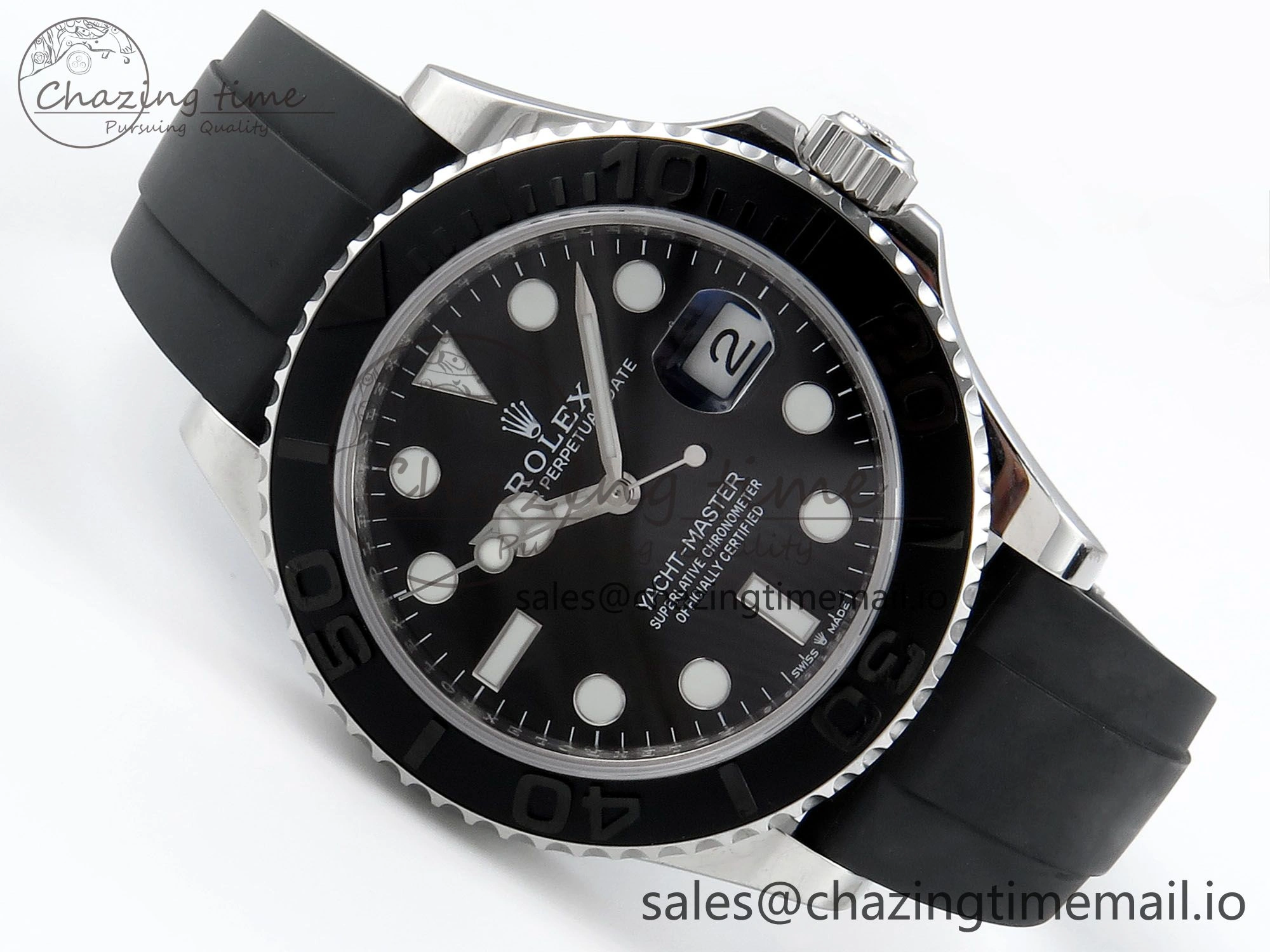 Contemporary Yacht-Master SS 226659 QF+ 1:1 Best Edition Black Dial on Oysterflex Strap VR 650