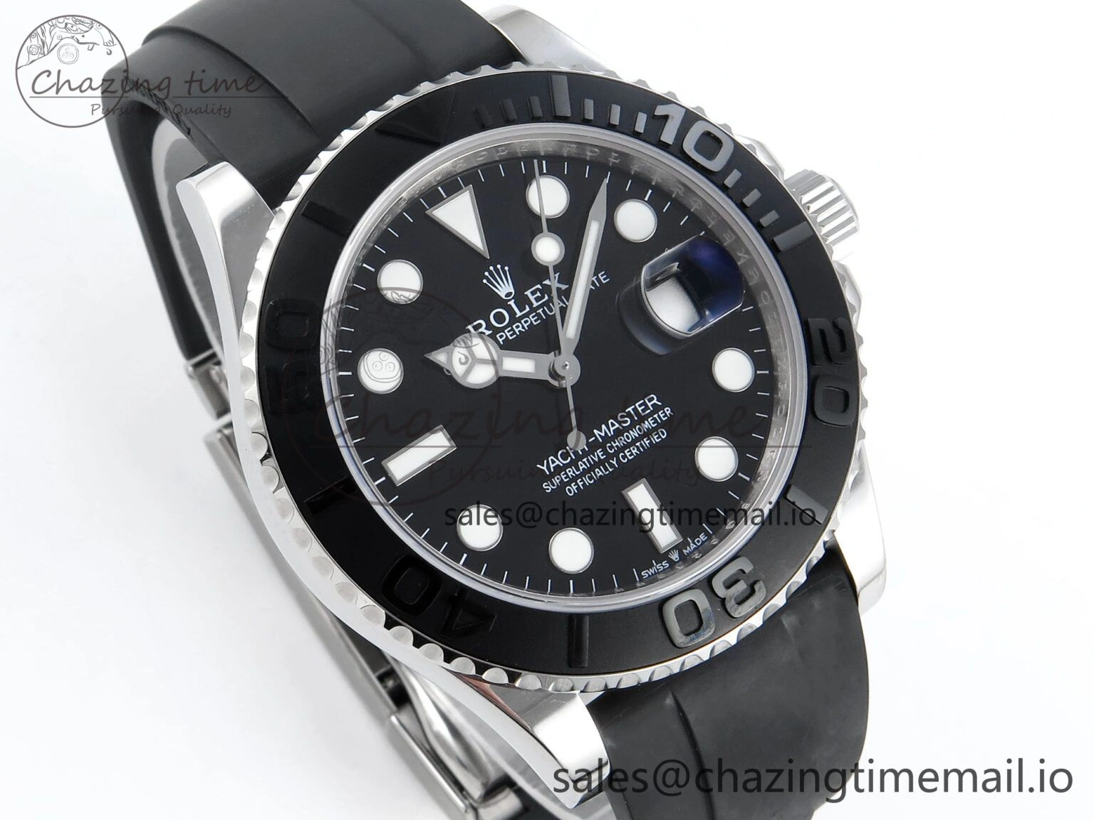 Contemporary Yacht-Master SS 226659 QF+ 1:1 Best Edition Black Dial on Oysterflex Strap VR 650