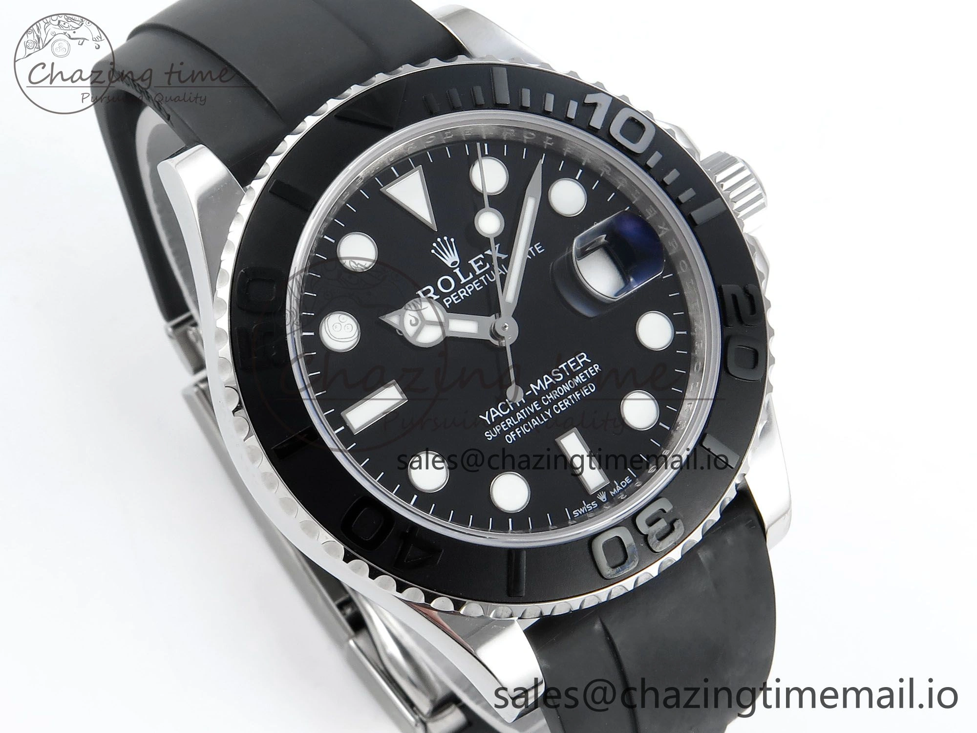 Contemporary Yacht-Master SS 226659 QF+ 1:1 Best Edition Black Dial on Oysterflex Strap VR 650