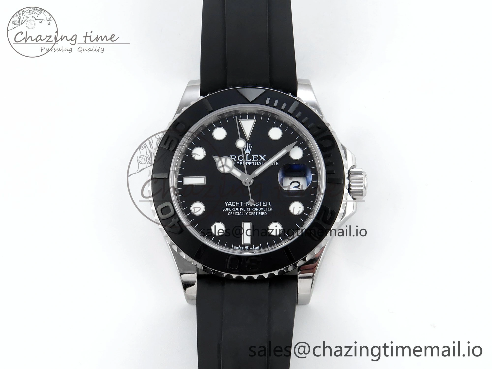 Contemporary Yacht-Master SS 226659 QF+ 1:1 Best Edition Black Dial on Oysterflex Strap VR 650