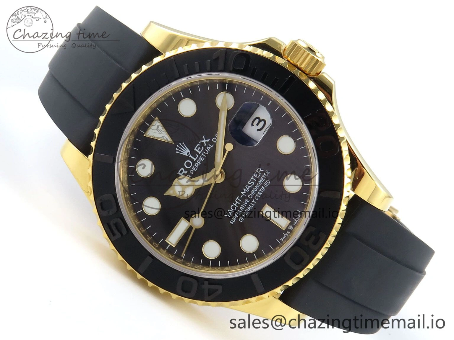 Casual Yacht-Master YG 226658 QF+ 1:1 Best Edition Black Dial on Oysterflex Strap VR 651