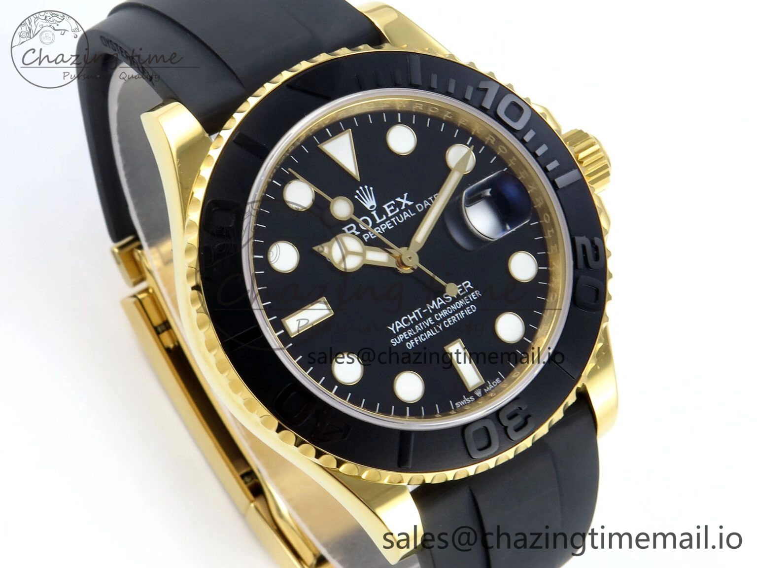 Casual Yacht-Master YG 226658 QF+ 1:1 Best Edition Black Dial on Oysterflex Strap VR 651