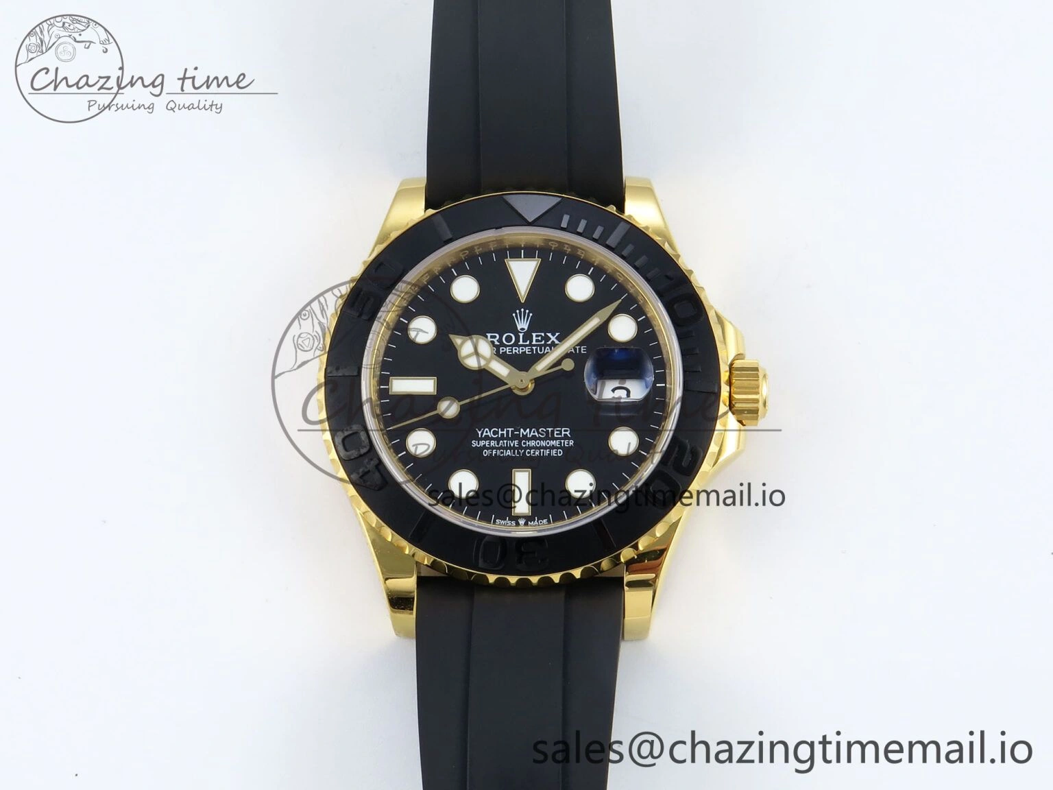 Casual Yacht-Master YG 226658 QF+ 1:1 Best Edition Black Dial on Oysterflex Strap VR 651