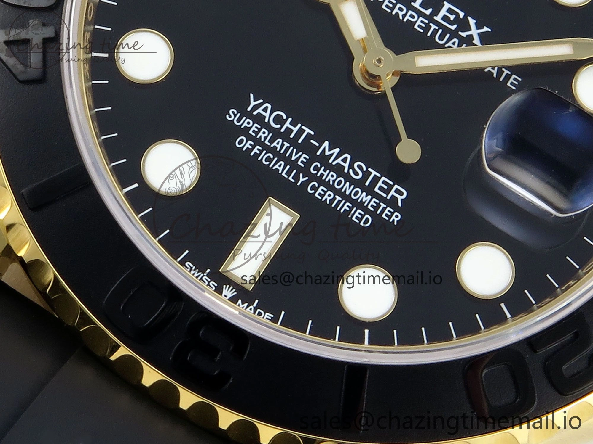Casual Yacht-Master YG 226658 QF+ 1:1 Best Edition Black Dial on Oysterflex Strap VR 651