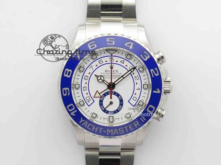 Breathable YachtMaster II 116680 SS Blue Ceramic JF 1:1 Best Edition On SS Bracelet A7750 V 3655