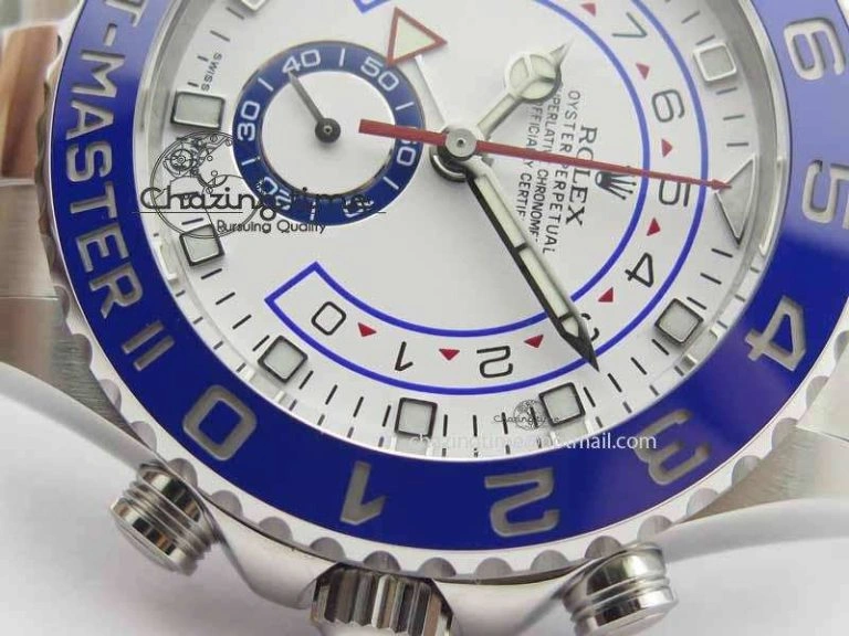 Breathable YachtMaster II 116680 SS Blue Ceramic JF 1:1 Best Edition On SS Bracelet A7750 V 3655