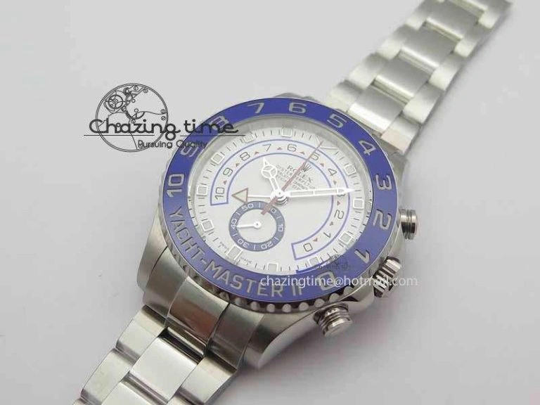 Breathable YachtMaster II 116680 SS Blue Ceramic JF 1:1 Best Edition On SS Bracelet A7750 V 3655
