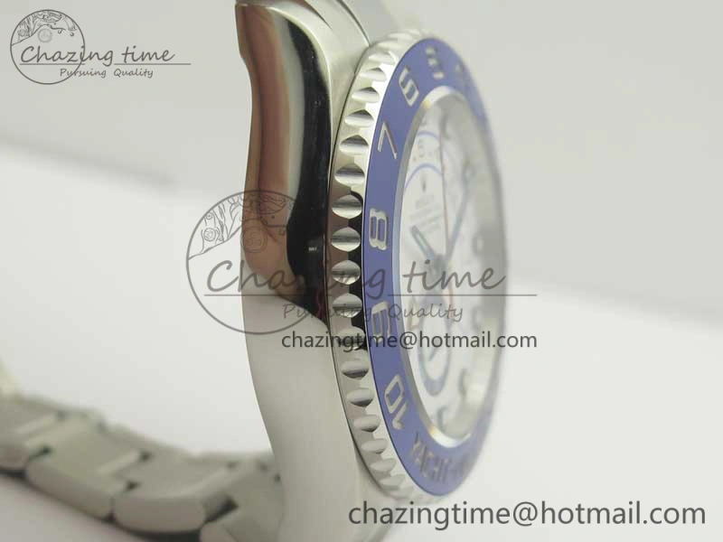 YachtMaster II 116680 SS JF 1:1 Best Edition White Dial Blue Ceramic Bezel on SS Bracelet A7750 V AllSeason 3399