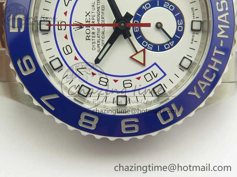 YachtMaster II 116680 SS JF 1:1 Best Edition White Dial Blue Ceramic Bezel on SS Bracelet A7750 V AllSeason 3399