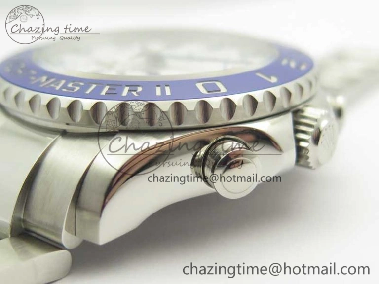 YachtMaster II 116680 SS JF 1:1 Best Edition White Dial Blue Ceramic Bezel on SS Bracelet A7750 V AllSeason 3399