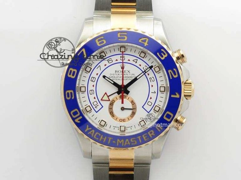 Trendy YachtMaster II 116681 SS RG Blue Ceramic JF 1:1 Best Edition On SS RG Bracelet A 3616
