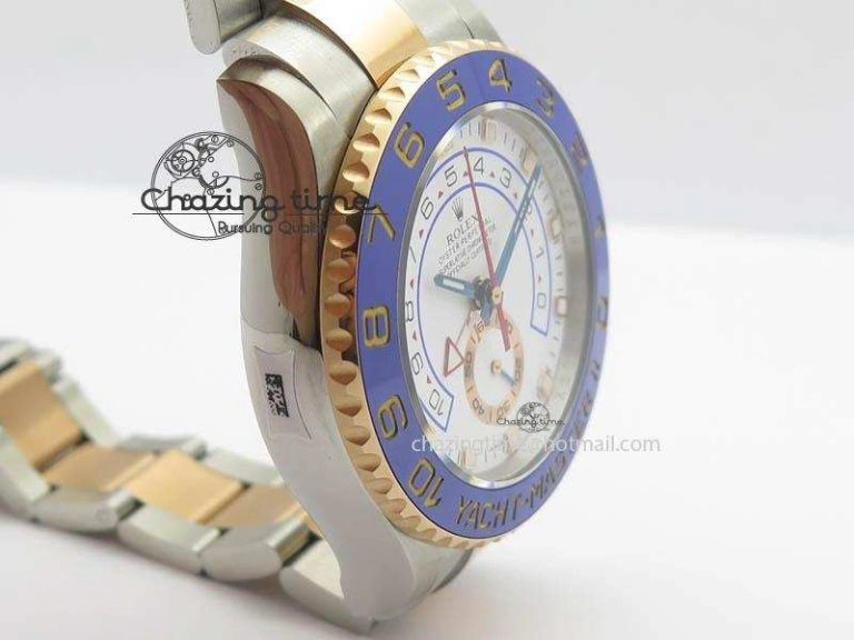 Trendy YachtMaster II 116681 SS RG Blue Ceramic JF 1:1 Best Edition On SS RG Bracelet A 3616