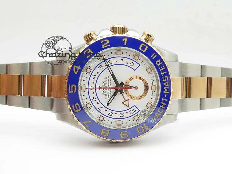 Trendy YachtMaster II 116681 SS RG Blue Ceramic JF 1:1 Best Edition On SS RG Bracelet A 3616