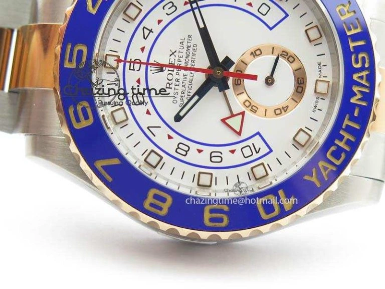 Trendy YachtMaster II 116681 SS RG Blue Ceramic JF 1:1 Best Edition On SS RG Bracelet A 3616
