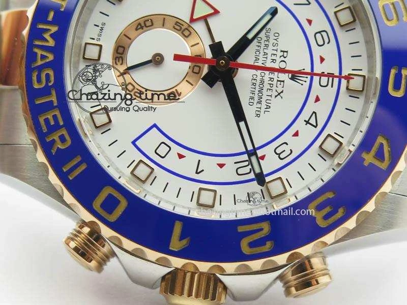 Trendy YachtMaster II 116681 SS RG Blue Ceramic JF 1:1 Best Edition On SS RG Bracelet A 3616