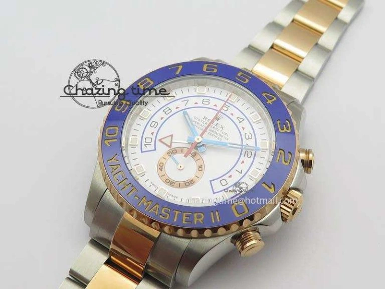 Trendy YachtMaster II 116681 SS RG Blue Ceramic JF 1:1 Best Edition On SS RG Bracelet A 3616