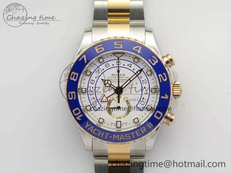 YachtMaster II 116681 SS RG Blue Ceramic New Version Dial JF 1:1 Best Edition On SS RG Bracelet A Breathable 3514