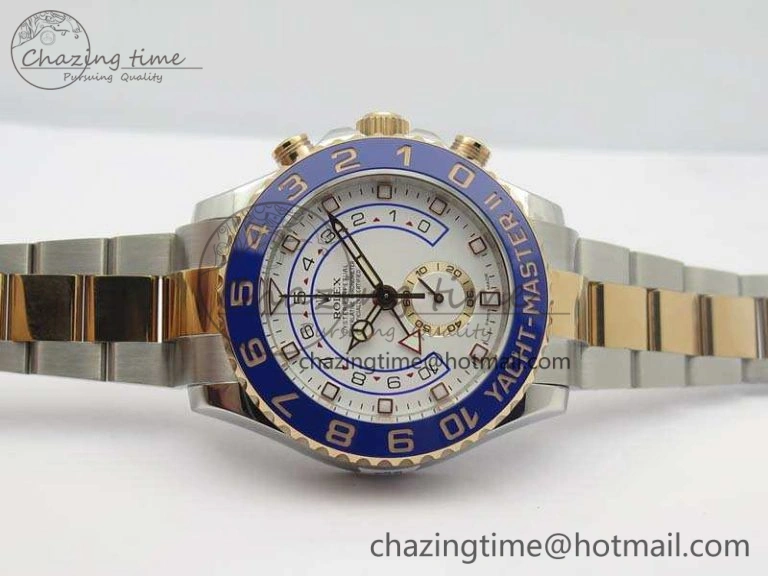 YachtMaster II 116681 SS RG Blue Ceramic New Version Dial JF 1:1 Best Edition On SS RG Bracelet A Breathable 3514