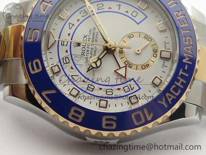 YachtMaster II 116681 SS RG Blue Ceramic New Version Dial JF 1:1 Best Edition On SS RG Bracelet A Breathable 3514
