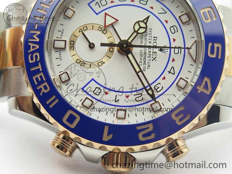 YachtMaster II 116681 SS RG Blue Ceramic New Version Dial JF 1:1 Best Edition On SS RG Bracelet A Breathable 3514