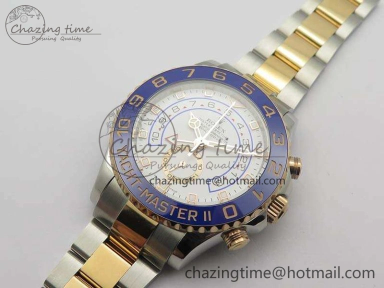 YachtMaster II 116681 SS RG Blue Ceramic New Version Dial JF 1:1 Best Edition On SS RG Bracelet A Breathable 3514