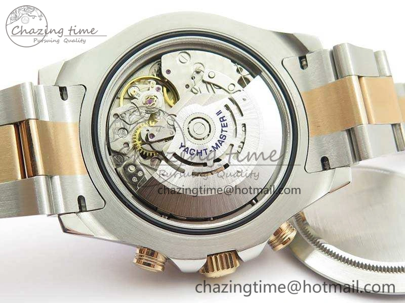 YachtMaster II 116681 SS RG Blue Ceramic New Version Dial JF 1:1 Best Edition On SS RG Bracelet A Breathable 3514