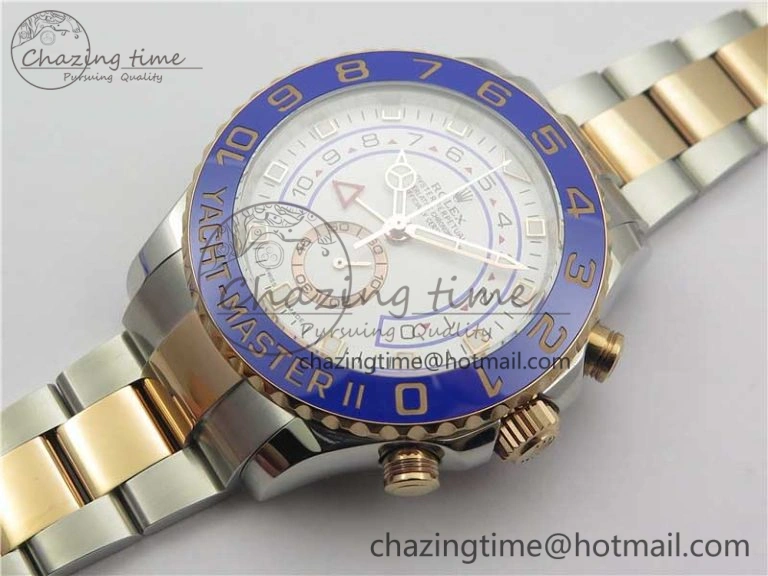Affordable YachtMaster II 116681 SS RG Blue Ceramic VRF 1:1 Best Edition on SS RG Bracelet A 3041