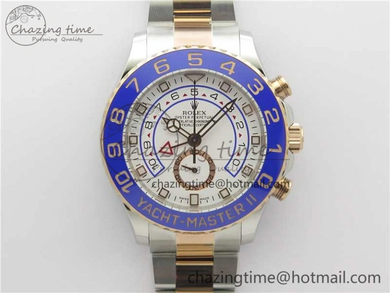 Affordable YachtMaster II 116681 SS RG Blue Ceramic VRF 1:1 Best Edition on SS RG Bracelet A 3041