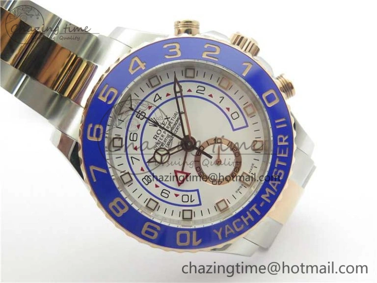 Affordable YachtMaster II 116681 SS RG Blue Ceramic VRF 1:1 Best Edition on SS RG Bracelet A 3041