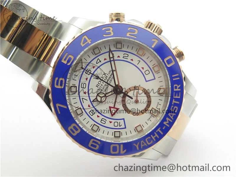 Affordable YachtMaster II 116681 SS RG Blue Ceramic VRF 1:1 Best Edition on SS RG Bracelet A 3041