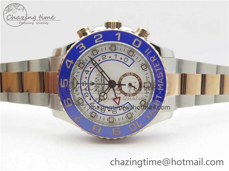 Affordable YachtMaster II 116681 SS RG Blue Ceramic VRF 1:1 Best Edition on SS RG Bracelet A 3041
