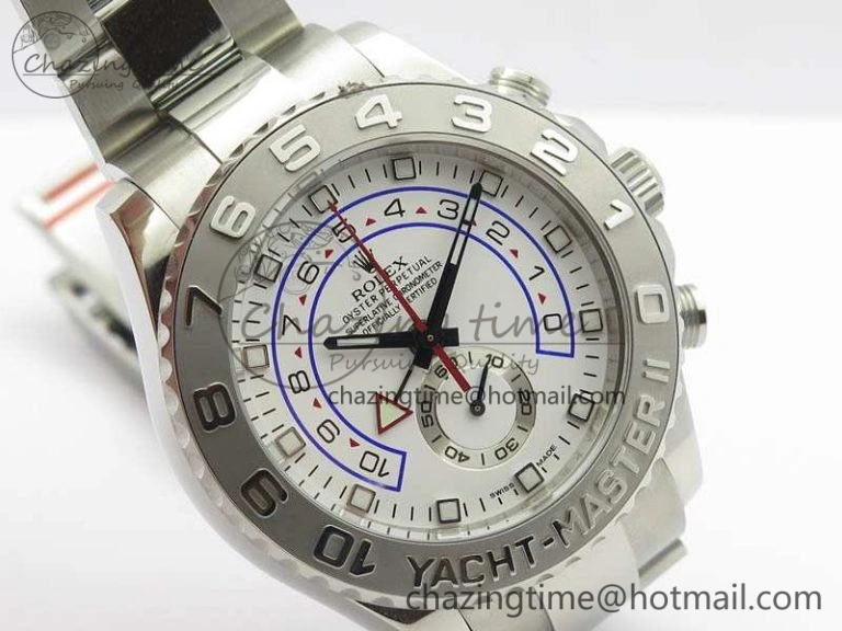 Breathable YachtMaster II 116689 SS JF 1:1 Best Edition White Dial Blue On SS Bracelet A 3578