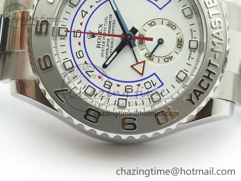 Breathable YachtMaster II 116689 SS JF 1:1 Best Edition White Dial Blue On SS Bracelet A 3578