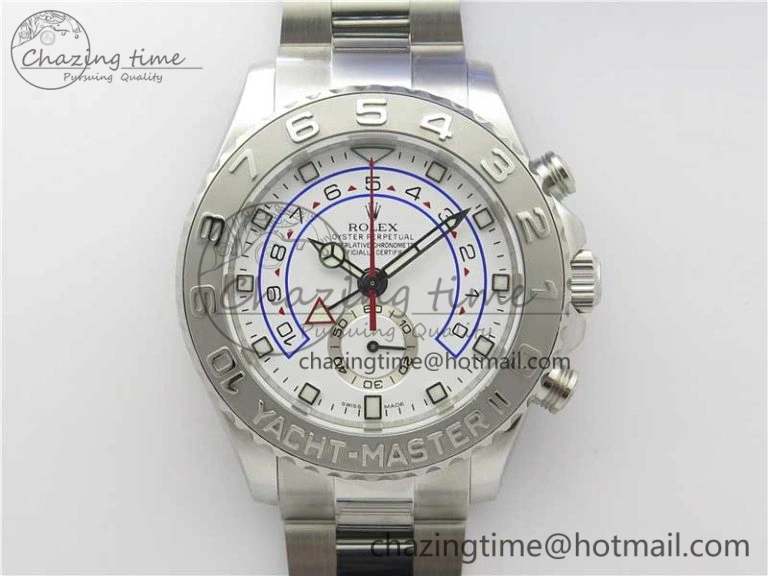 Stretchable YachtMaster II 116689 SS JF 1:1 Best Edition White Dial Ceramic Bezel on SS Bracelet A7750 V 3184