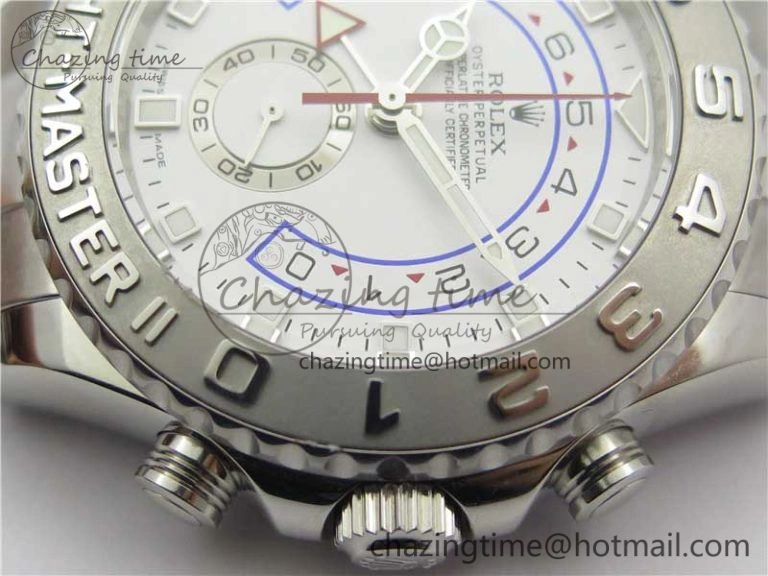 Stretchable YachtMaster II 116689 SS JF 1:1 Best Edition White Dial Ceramic Bezel on SS Bracelet A7750 V 3184