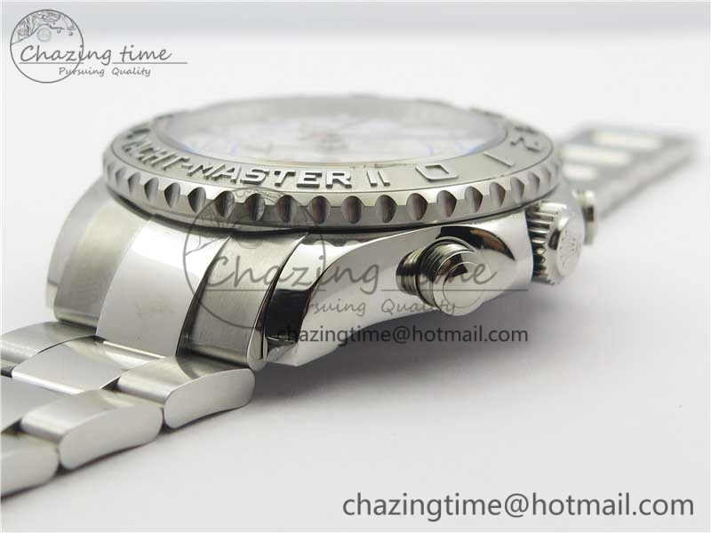 Stretchable YachtMaster II 116689 SS JF 1:1 Best Edition White Dial Ceramic Bezel on SS Bracelet A7750 V 3184