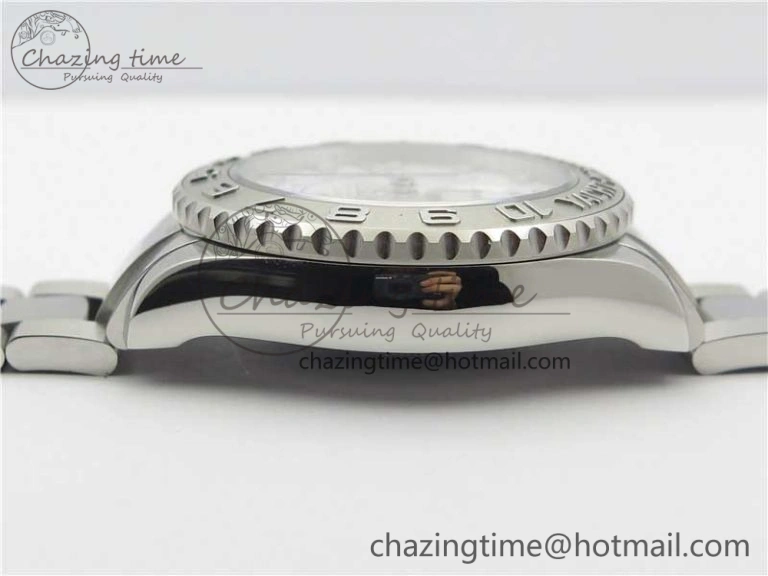 Stretchable YachtMaster II 116689 SS JF 1:1 Best Edition White Dial Ceramic Bezel on SS Bracelet A7750 V 3184
