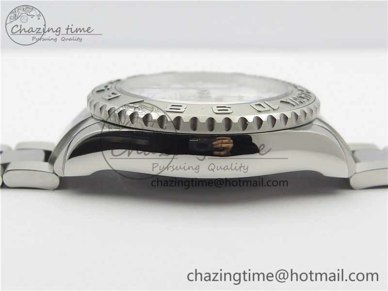 Stretchable YachtMaster II 116689 SS JF 1:1 Best Edition White Dial Ceramic Bezel on SS Bracelet A7750 V 3184